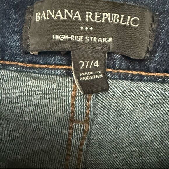 Banana Republic High-Rise Straight Dark Wash Jeans Size 27/4 - Picture 5 of 9